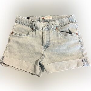 Levi's "Girlfriend Short" light wash Jean Shorts Adjustable Waist Girls Size 14
